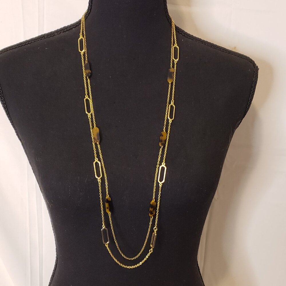 Ralph Lauren Gold tone and Tortoise Shell Layered Necklace